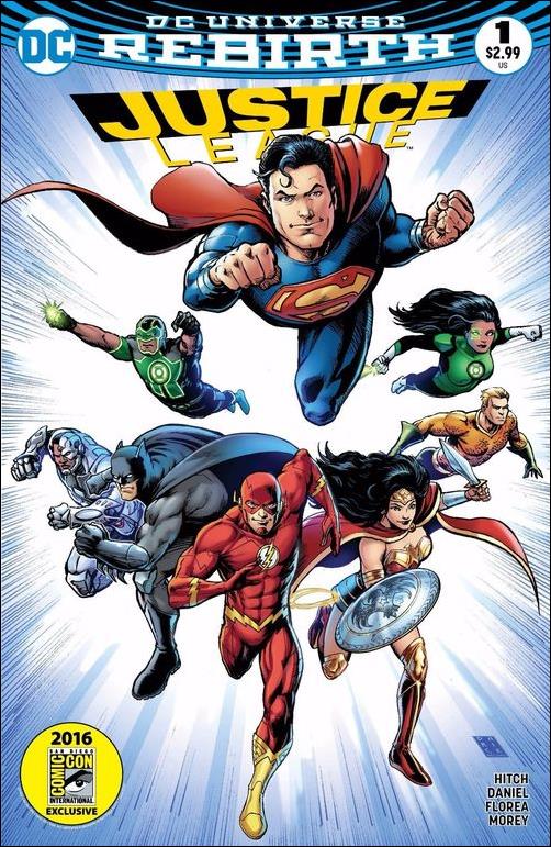 Justice League (2016) issue 1-O Darick Robertson Golden Apple SDCC Cover