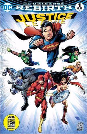 Justice League (2016) issue 1-O Darick Robertson Golden Apple SDCC Cover