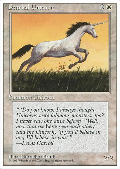 Magic the Gathering: 4th Edition (Base Set) card 39 Pearled Unicorn