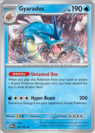 Pokemon: Scarlet & Violet - 151 (Base Set) card 130/165 Gyarados (Holofoil)