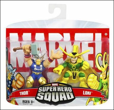 Marvel Super Hero Squad figure 23 Thor (The Reigning) and Loki