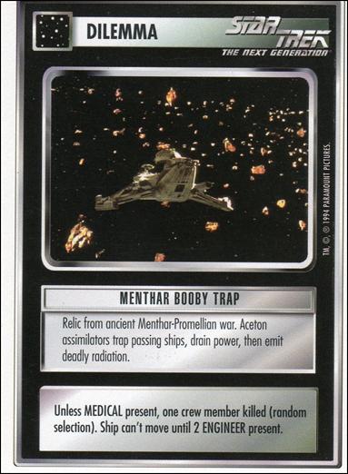 Star Trek: Premiere Unlimited (Base Set) card 34 Menthar Booby Trap 