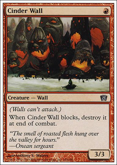 Magic the Gathering: 8th Edition (Base Set) card 182 Cinder Wall