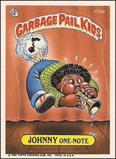 Garbage Pail Kids: Series 05 (Base Set) card 175b-B Johnny One-Note (Edge Puzzle Back)