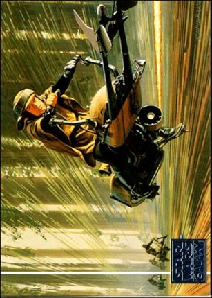 Star Wars Galaxy: Series 1 (Factory Base Set) card 45 The Speeder Bike Chase
