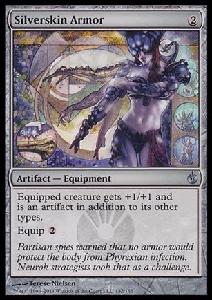 Magic the Gathering: Mirrodin Besieged (Base Set) card 132 Silverskin Armor
