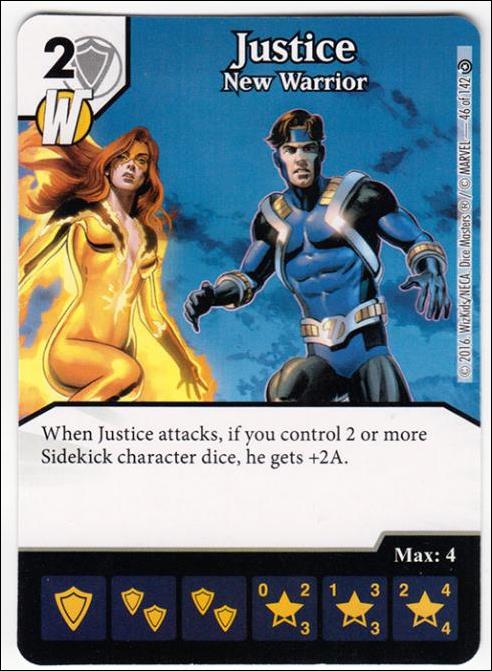 Marvel Dice Masters Civil War card 46 Justice: New Warrior