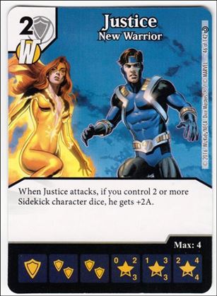 Marvel Dice Masters Civil War card 46 Justice: New Warrior