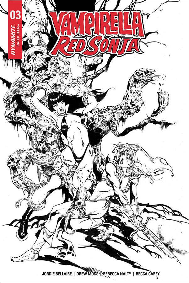 Vampirella / Red Sonja issue 3-G Roberto Castro 1:7 Black and White Cover