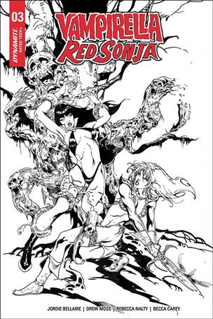 Vampirella / Red Sonja issue 3-G Roberto Castro 1:7 Black and White Cover