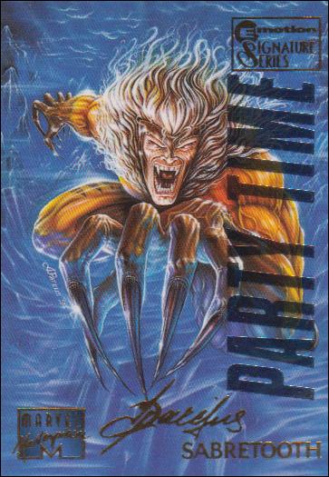 1995 Marvel Masterpieces (Multi-Foil E-Motion Parallel Base Set) card 87 Sabretooth