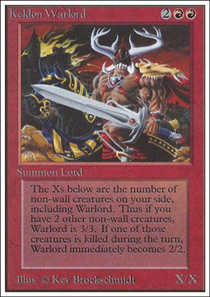 Magic the Gathering: Unlimited (Base Set) card 161 Keldon Warlord