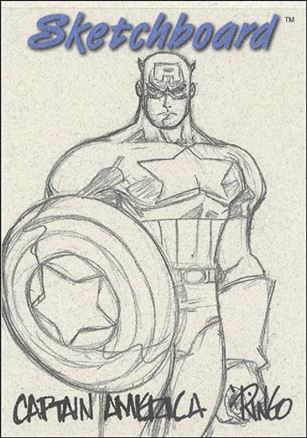 Marvel Creators Collection '98 (Sketchboard Subset) card 4-C Captain America (Grey)