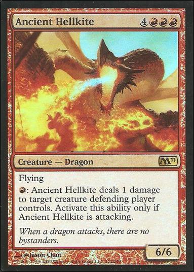 Magic the Gathering: 2011 Core Set (Base Set) card 122-B Ancient Hellkite (Foil)