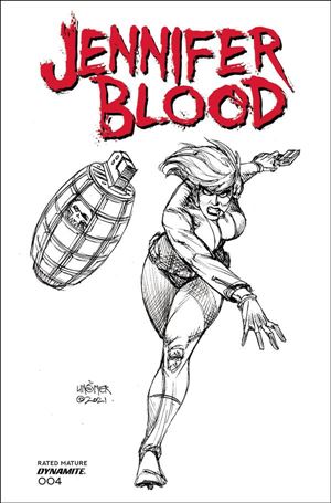 Jennifer Blood (2021) issue 4-G Joseph Michael Linsner 1:15 Black & White Cover