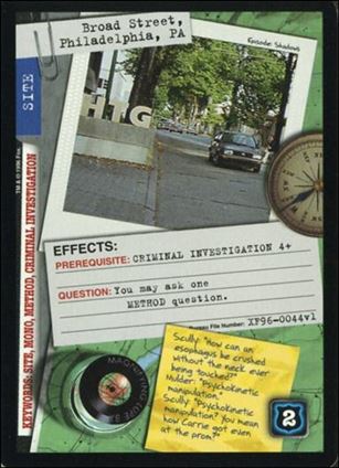 X-Files: Premiere Edition (Base Set) card XF96-0044v1 Broad Street, Philadelphia, PA