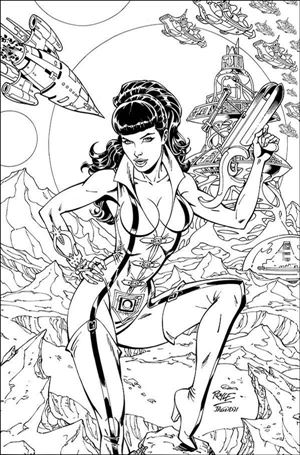 Bettie Page: Unbound issue 8-K Jon Royle 1:25 Black and White Virgin Cover