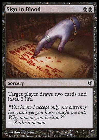 Magic the Gathering: Archenemy (Base Set) card 25 Sign in Blood