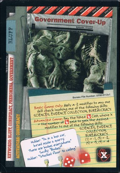 X-Files: Premiere Edition (Base Set) card XF96-0112v1 Government Cover-Up