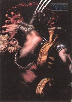 Marvel Heroes and Villains (Silver Foil Parallel Base Set) card 65 Wolverine vs Sabretooth