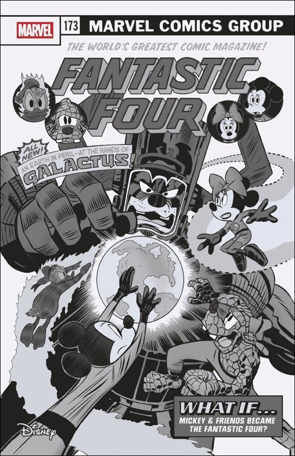 Fantastic Four (2022) issue 31-F Claudio Sciarrone Disney What If? B&W 1:100 Cover