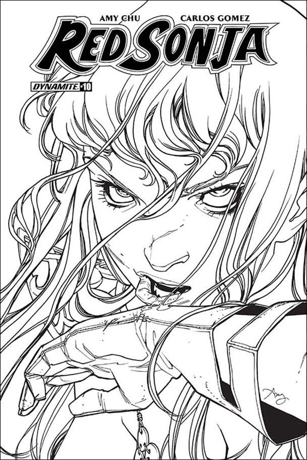 Red Sonja (2017) issue 10-F Amy Reeder Black and White Cover