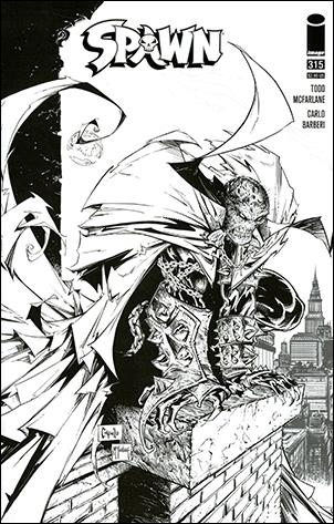 Spawn issue 315-D Greg Capullo 1:5 Black & White Cover