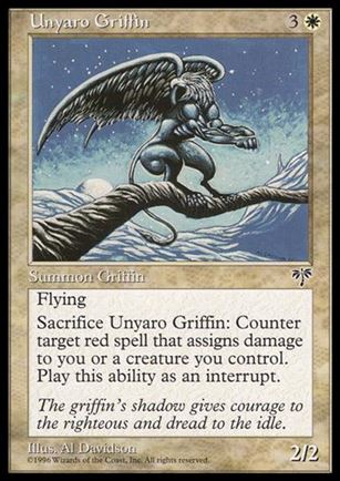 Magic the Gathering: Mirage (Base Set) card 44 Unyaro Griffin
