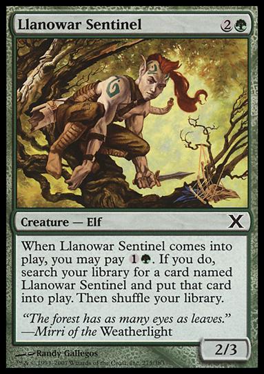 Magic the Gathering: 10th Edition (Base Set) card 275 Llanowar Sentinel