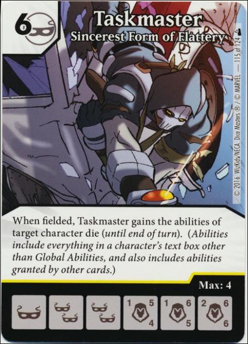 Marvel Dice Masters Deadpool card 115 Taskmaster: Sincerest Form of Flattery 