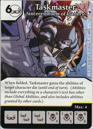 Marvel Dice Masters Deadpool card 115 Taskmaster: Sincerest Form of Flattery 