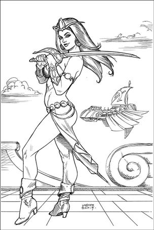 Dejah Thoris (2019) issue 4-P Joseph Michael Linsner 1:40 B&W Virgin Cover