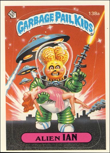 Garbage Pail Kids: Series 04 (Base Set) card 138a Alien Ian (Woody Alan Checklist)