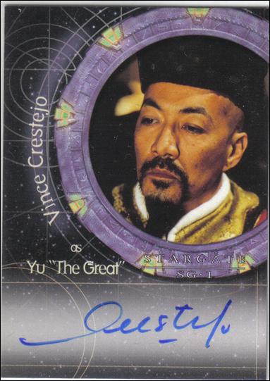 Stargate SG-1 Premiere (Autograph Subset) card A7 Vince Crestejo as Yu "The Great"