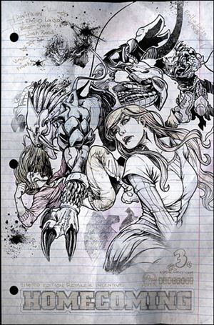 Homecoming issue 3-C Emilio Laiso 1:xx Sketch Cover