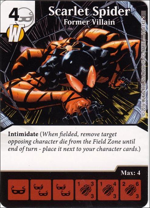 Marvel Dice Masters Civil War card 14 Scarlet Spider: Former Villain 