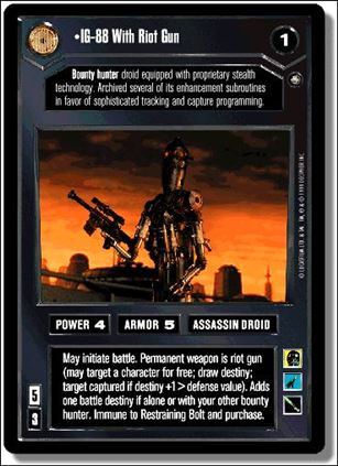 Star Wars: Enhanced Cloud City (Base Set) card 2 IG-88 With Riot Gun