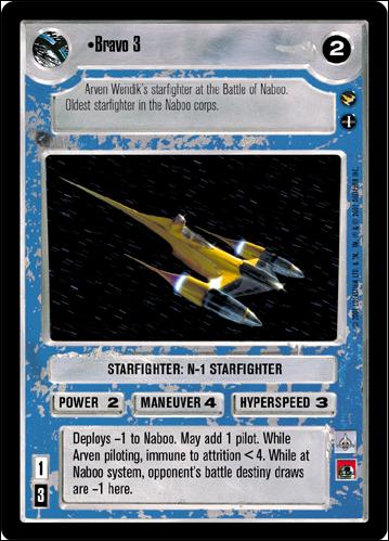 Star Wars: Theed Palace Limited (Base Set) card 118 Bravo 3