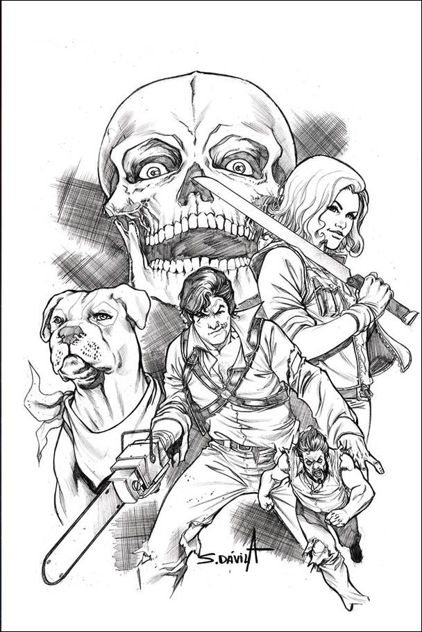 Death to the Army of Darkness issue 5-F Sergio Davila 1:11 Black & White Virgin Cover