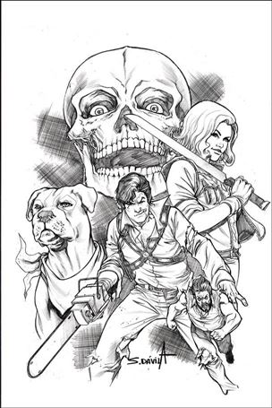 Death to the Army of Darkness issue 5-F Sergio Davila 1:11 Black & White Virgin Cover