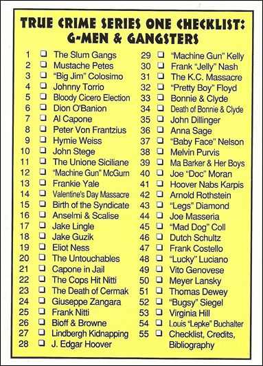 True Crime (Base Set) card 55 True Crime Series One Checklist