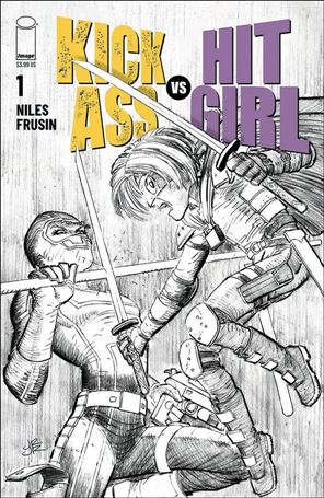 Kick-Ass vs Hit-Girl issue 1-B John Romita Jr. Black & White Cover
