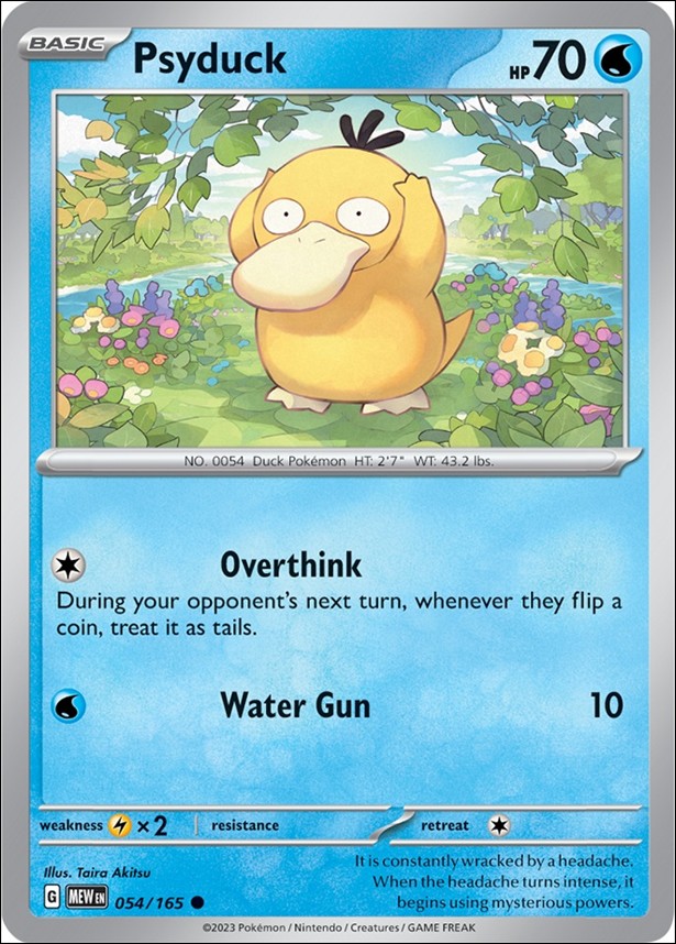 Pokemon: Scarlet & Violet - 151 (Base Set) card 054/165-B Psyduck (Reverse Holofoil)