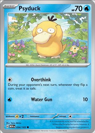 Pokemon: Scarlet & Violet - 151 (Base Set) card 054/165-B Psyduck (Reverse Holofoil)