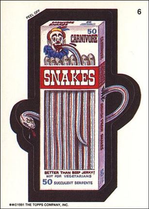 Wacky Packages (Base Set) card 6 Snakes
