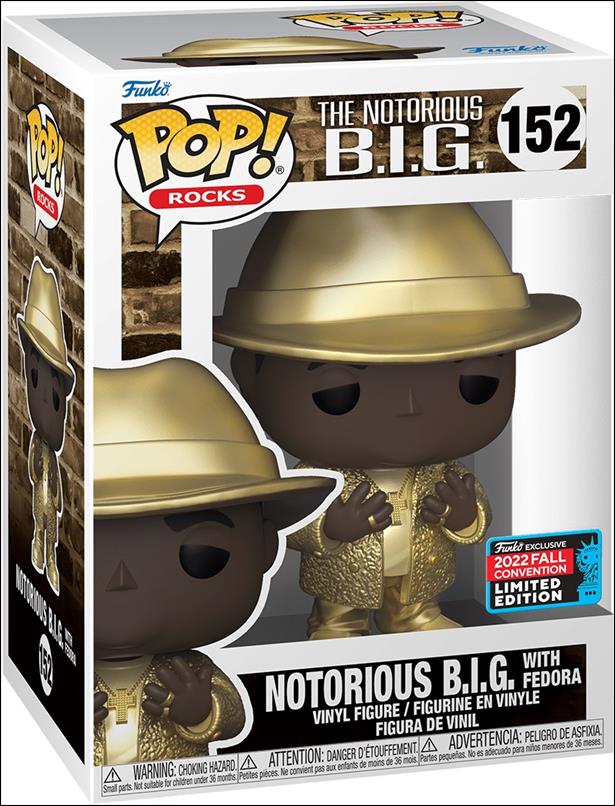 Pop! Rocks figure 152-C Notorious B.I.G. with Fedora (Gold Suit) Fall Con