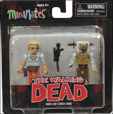 Walking Dead Minimates figure 6 Andrea and Stabbed Zombie