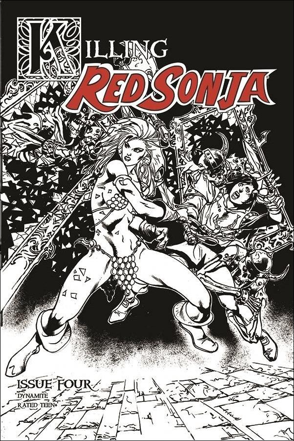 Killing Red Sonja issue 4-D Roberto Castro 1:7 Black & White Cover