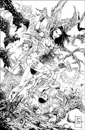 Nocterra issue 3-E Tony Daniel Group 1:25 Black & White Virgin Cover