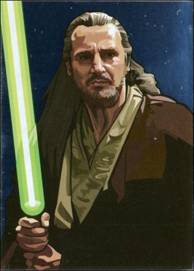Star Wars Galaxy: Series 5 (Foil Subset) card 13 Qui-Gon Jinn Silver Foil